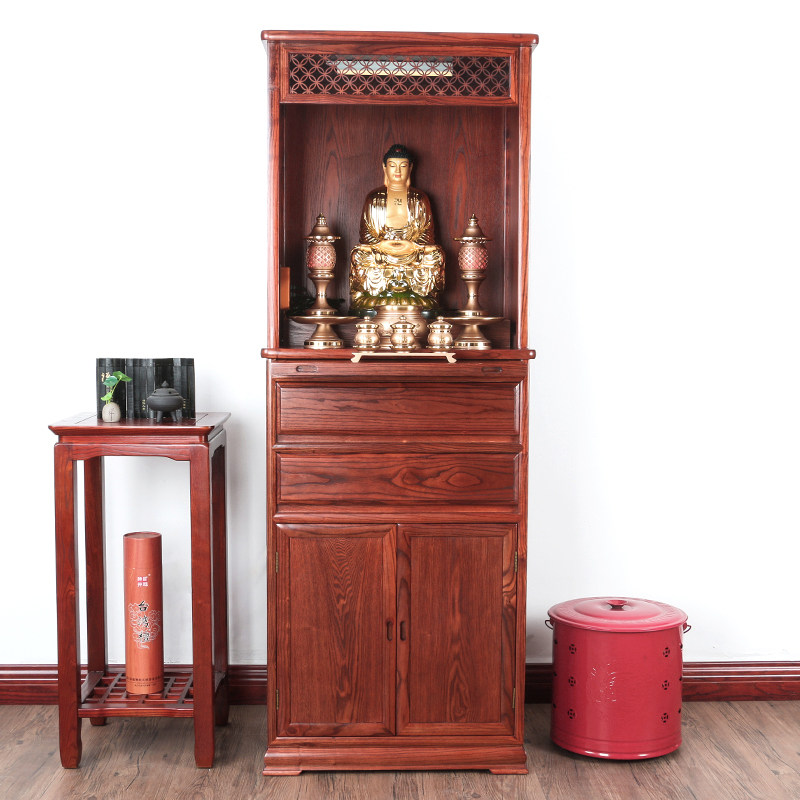 樟木实木神龛佛龛家用立柜佛台供桌佛柜菩萨佛柜