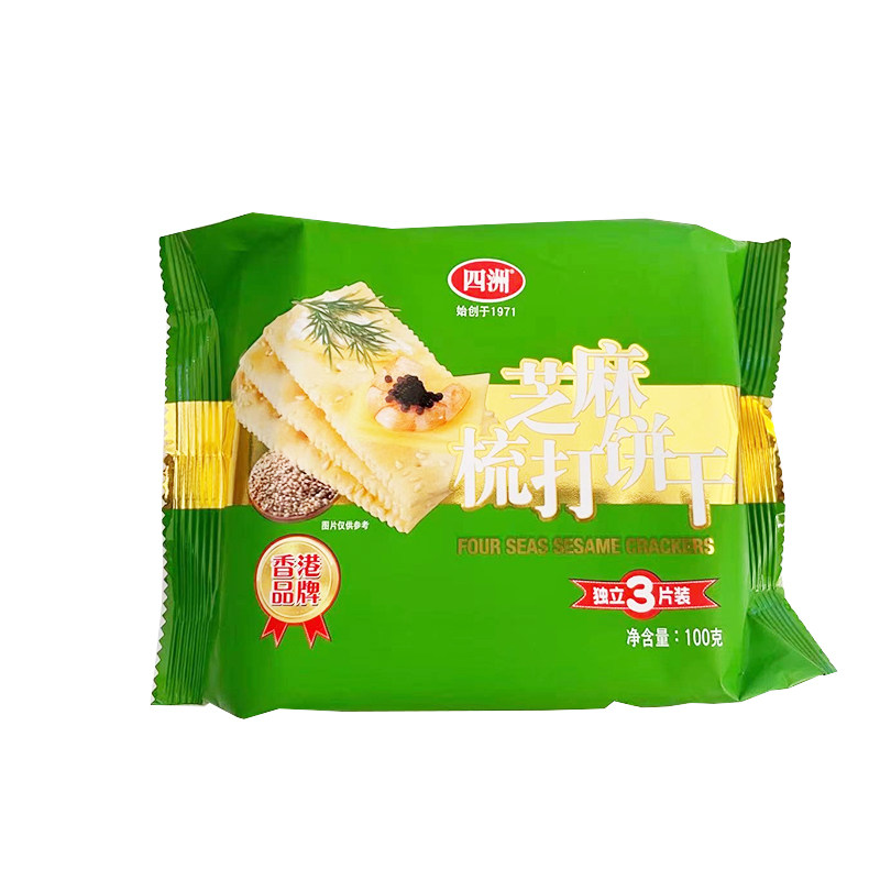四洲香葱梳打饼干100g咸味食品苏打多口口味苏打饼干