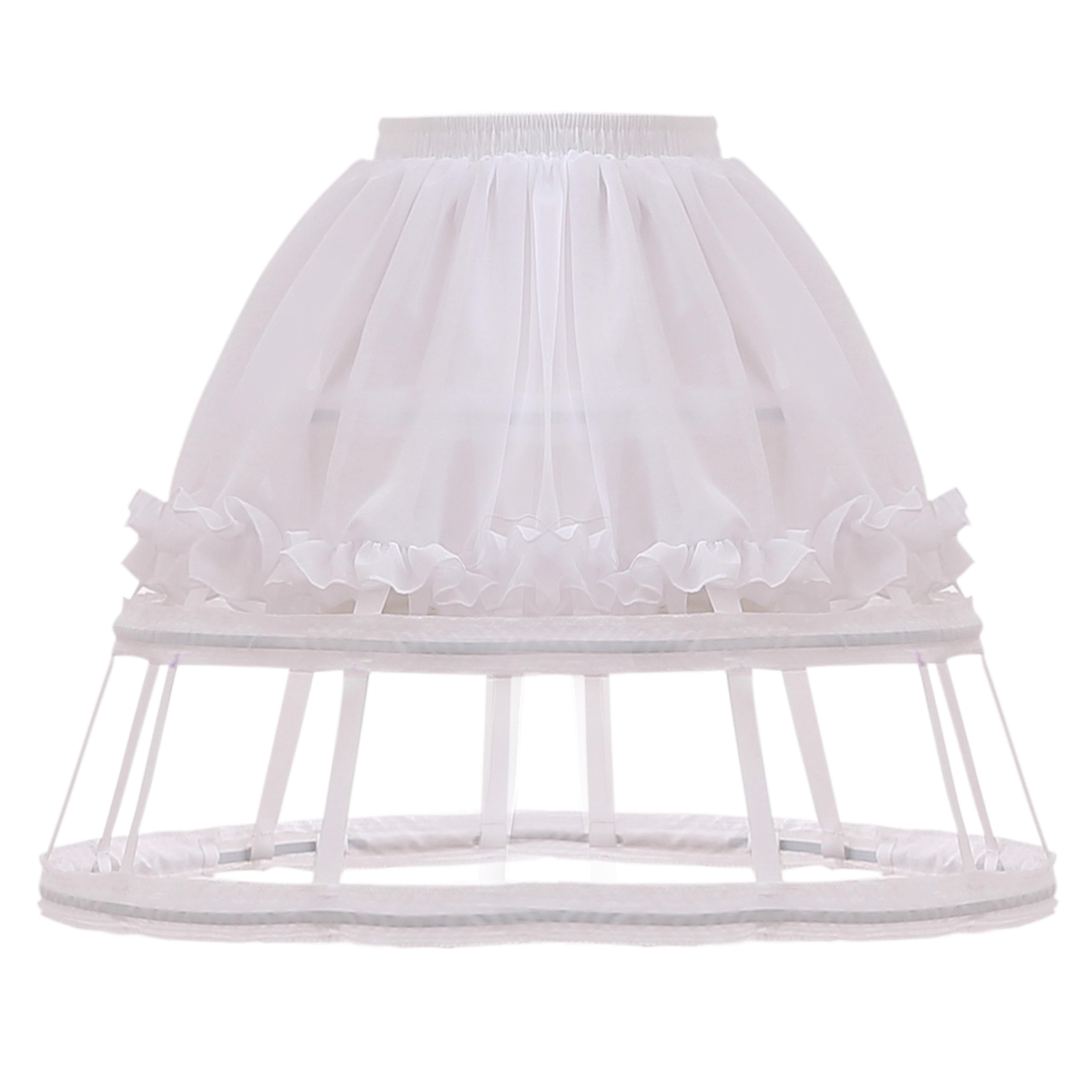 洛丽塔裙撑lolita暴力鱼骨撑可调节三层鸟笼半身婚纱裙撑