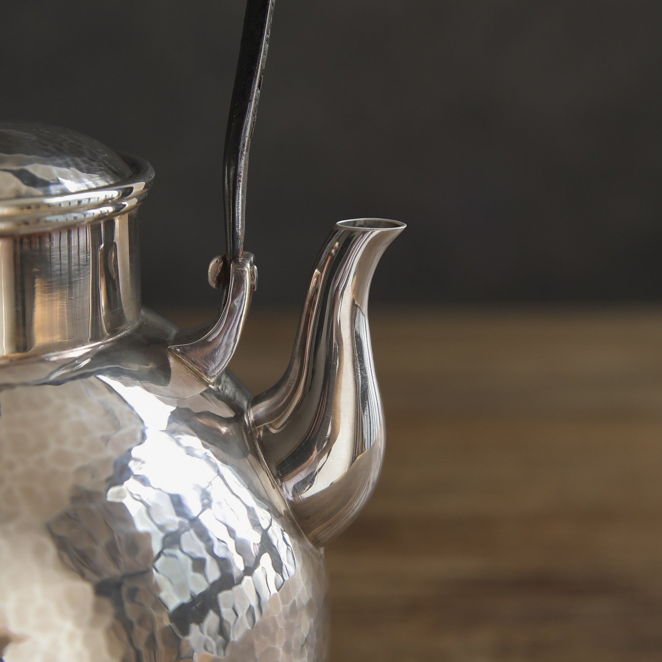 秦藏阁甑口望月型银壶纯银烧水壶茶壶一张茶具1100ml茶壶