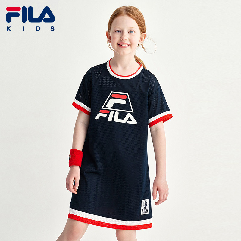 fila斐乐童装女童连衣裙2021秋季新款儿童运动连衣裙
