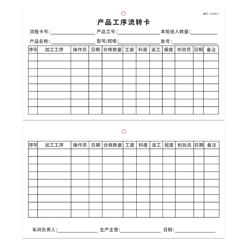 工艺流转卡制作图片