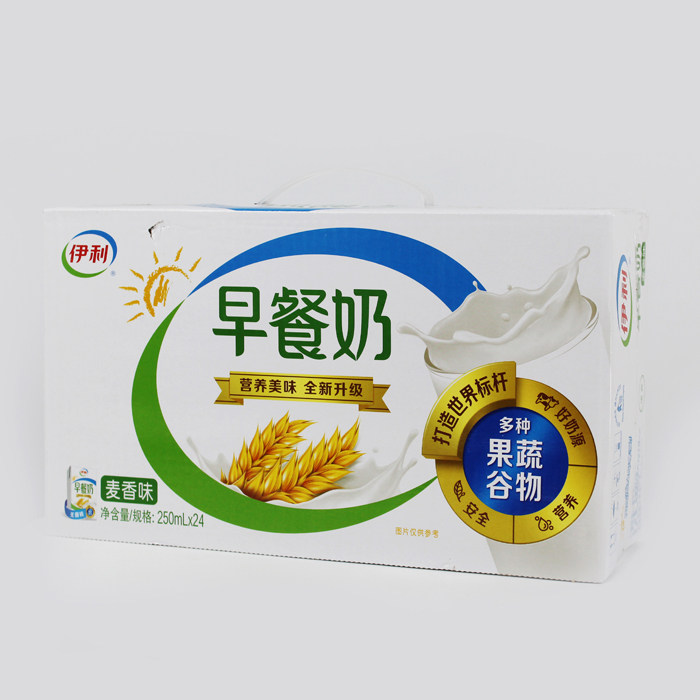 月产伊利麦香早餐250ml24盒整箱箱包营养学生含乳饮料