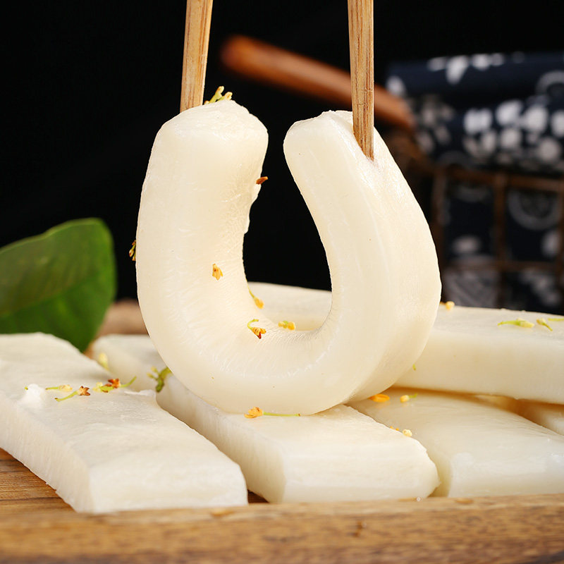 嗨呀网 美食 宁波特产白年糕400g*28包火锅年糕条手工炒年糕烧烤小吃