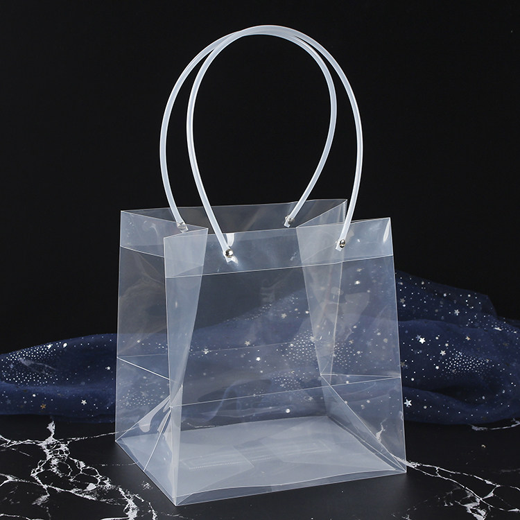 手提袋透明pp塑料袋ins蛋糕伴手礼品袋方形鲜花礼品袋