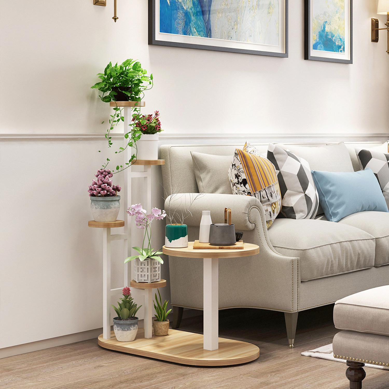 花架客厅卧室办公茶几组合沙发多功能落地绿萝花架