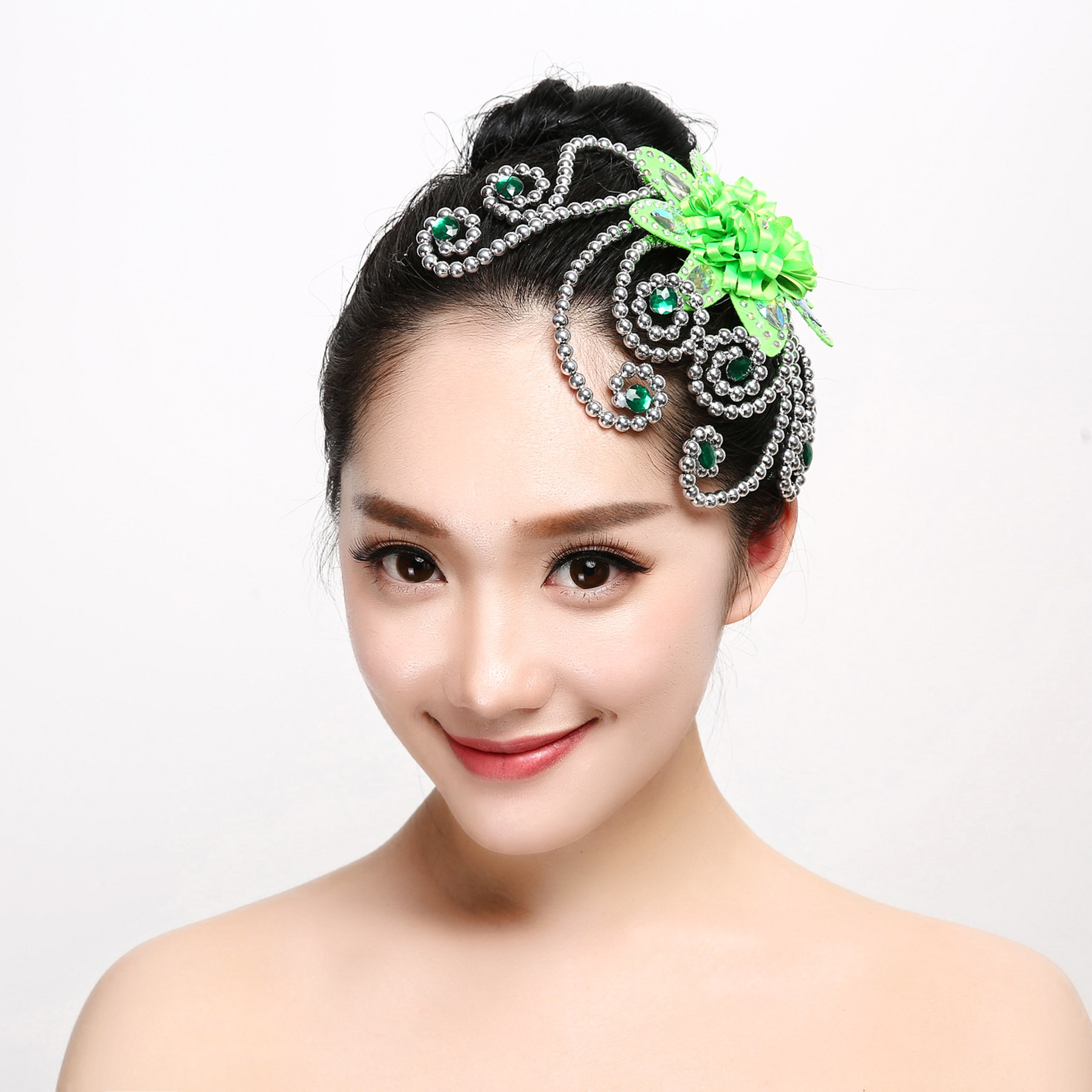 民族舞演出头饰秧歌舞现代舞蹈头饰扭秧歌表演头花舞台跳舞头饰女