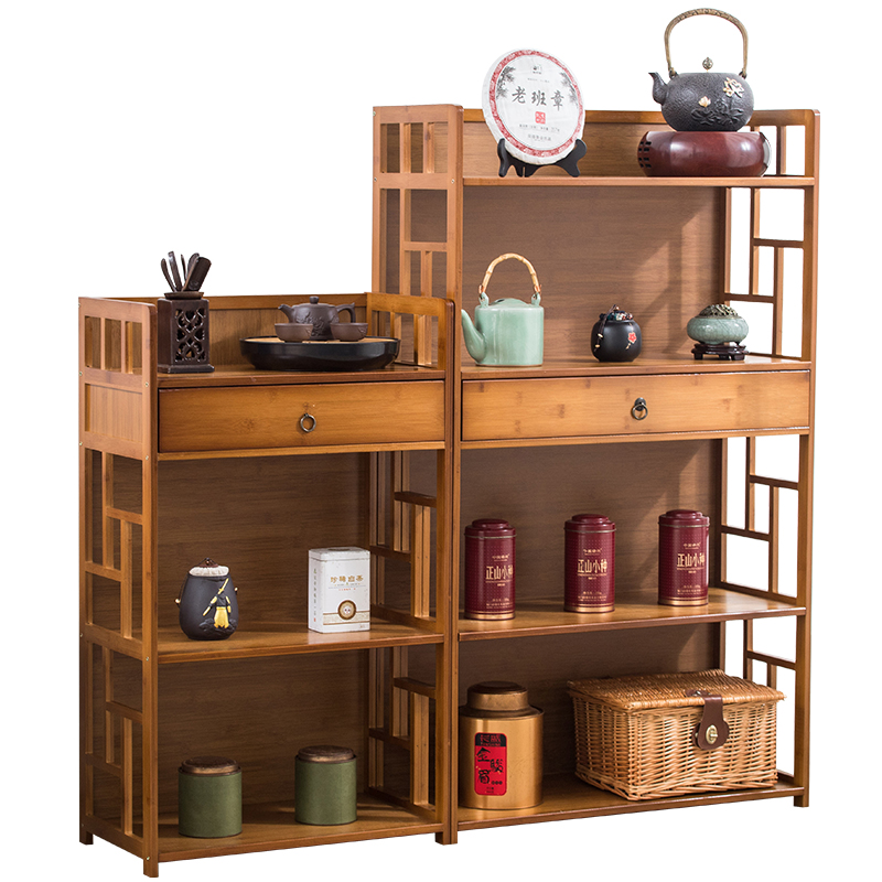 茶叶家用茶柜落地多层架子客厅茶边柜茶具茶杯多宝格