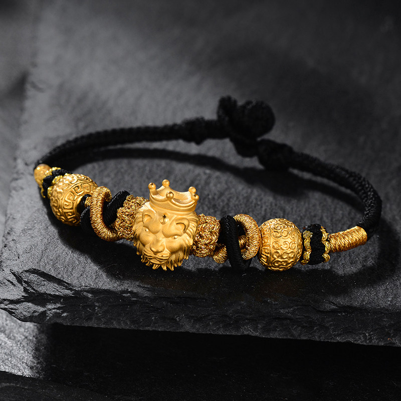 黄金兴隆国王转运路路通3d硬金足金男女狮子手饰