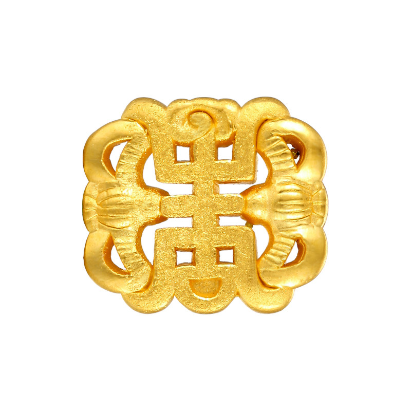 兴隆黄金万寿无疆转运3d足金如意寿字路路通男女手饰