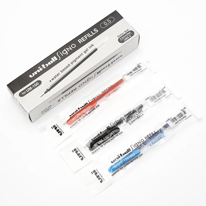 笔芯正品三菱umr5适合um100中性笔水笔替芯05mm替芯