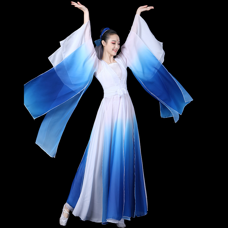 古典舞演出服女清新淡雅飘逸中国风筝误舞蹈表演服装新款套装成人