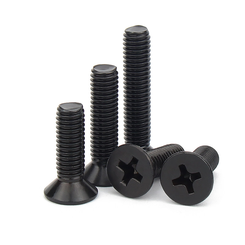 m2.5m3m4m5m6m8黑色不锈钢十字沉头螺丝钉镀黑平头机螺钉螺栓螺钉
