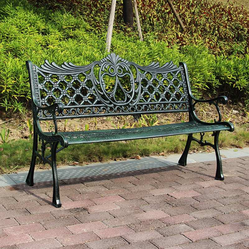 户外铁艺公园椅庭院花园休闲长椅小区广场双人靠背椅阳台铸铁椅子