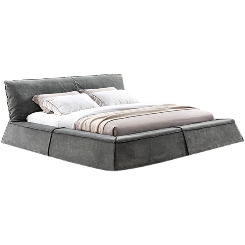 意式真皮床baxter设计主卧双人床进口磨砂皮轻奢巴黎床parisbed