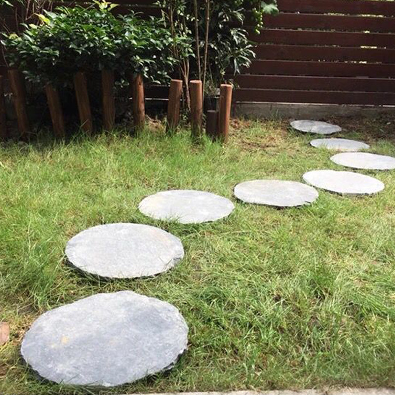 天然板岩 汀步石沿路石 园林踏步石庭院别墅草坪脚踏石青石板地砖