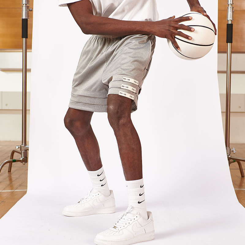 篮球bok网眼拼接美式复古训练短裤宽松透气休闲裤