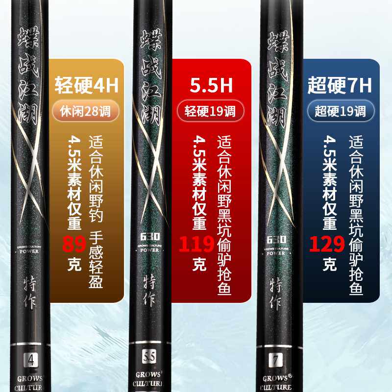 文兴7台碳素2022年4h28超硬超轻鱼竿手新款钓杆八工竿