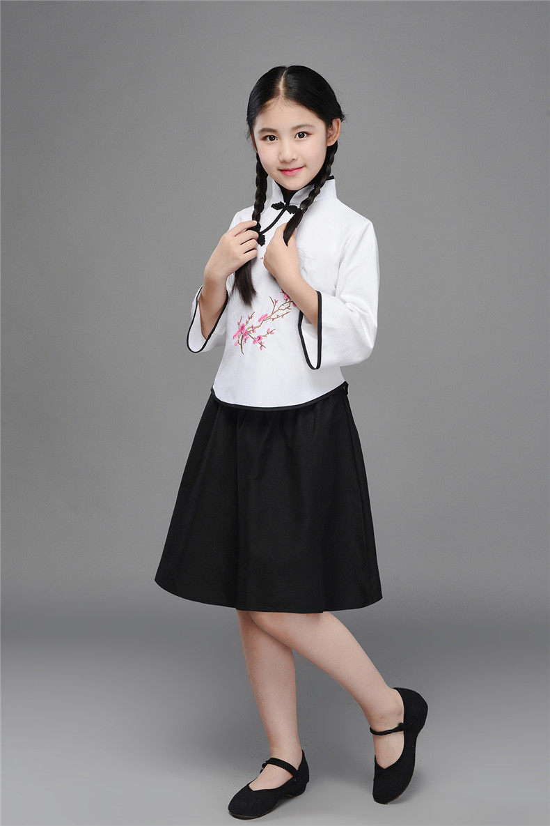 民国风学生装女装五四青年古装复古学院明国服装文艺连衣裙套装女