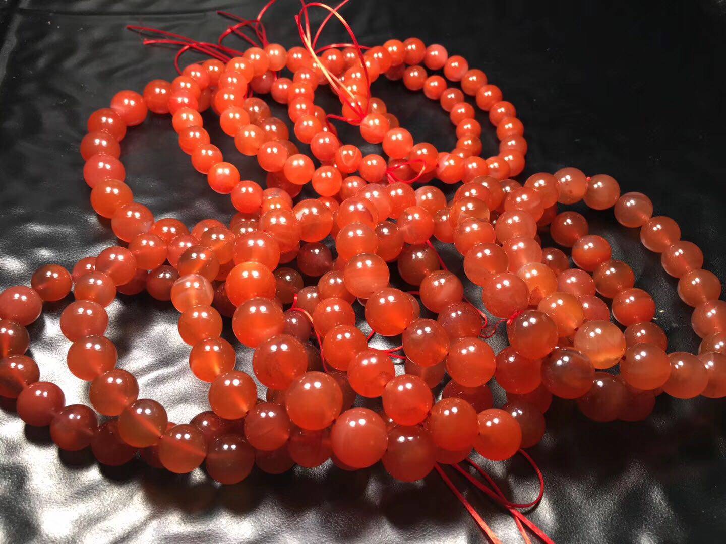 天然保山南红玛瑙冰红912mm手串高冰起荧光细腻手链