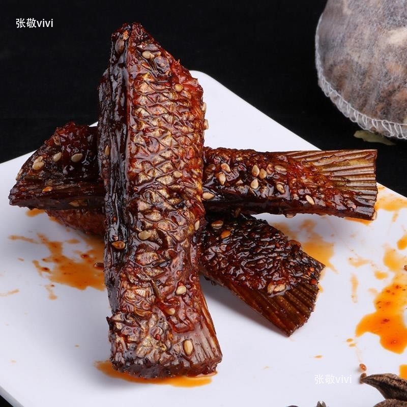 思乡山湖南特产香辣爆辣鱼尾尾巴100g鱼肉肉制品即食鱼零食