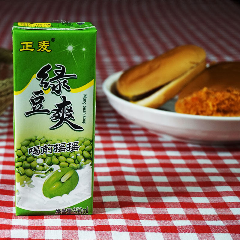 正麦绿豆爽绿豆沙夏日清凉解暑饮料250mlx24植物蛋白饮料