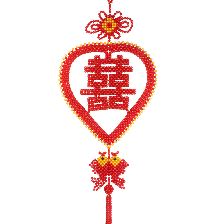 挂件手工串珠双喜临门材料包婚庆婚庆用品喜字壁挂其他diy饰品配件