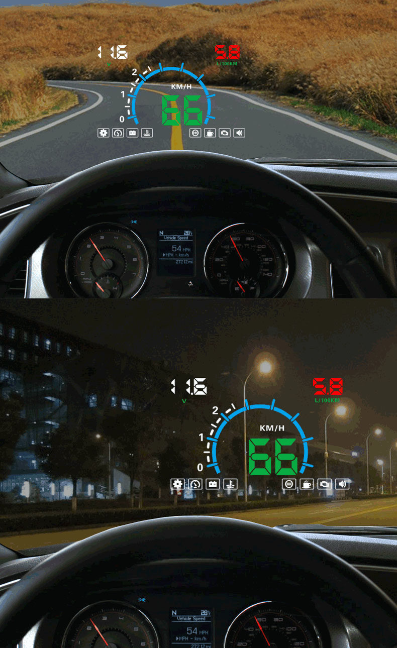 汽车抬头显示器hud显示屏车载速度obd抬头显示