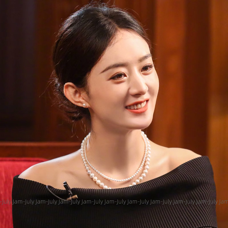 赵丽颖同款珍珠项链轻奢小众2023新款施家小米粒项链