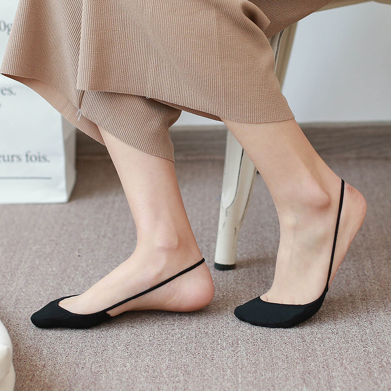 浅口高跟鞋夏季脚掌前脚薄款袜子女半截纯棉隐形船袜