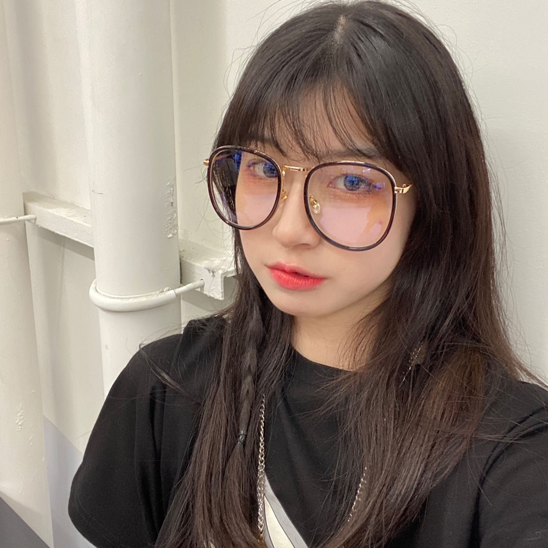 眼镜黑框显脸素颜平光太阳时尚适合圆脸大脸太阳眼镜