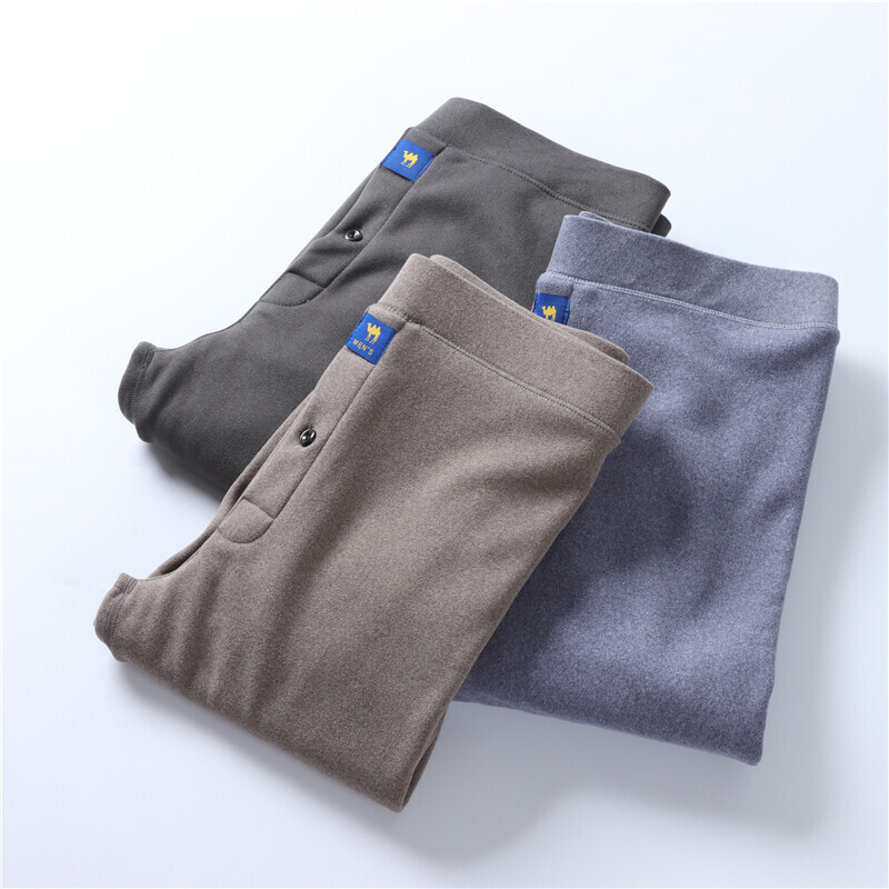 捡漏单！自发热！德绒＋驼绒一体20冬季新款男士加厚打底裤男潮