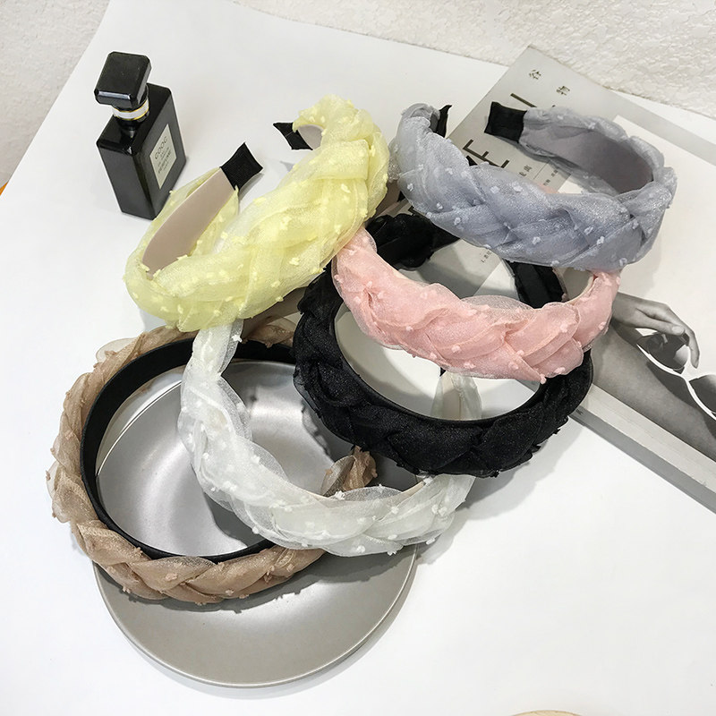 洗脸发箍女百搭外出简约韩国网红宽边防滑头箍蕾丝鞭子压发捆发卡