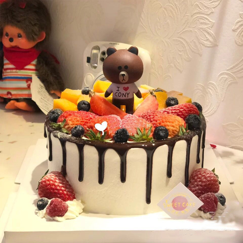 儿童水果小熊生日蛋糕同城配送全国定制网红创意新鲜蛋糕