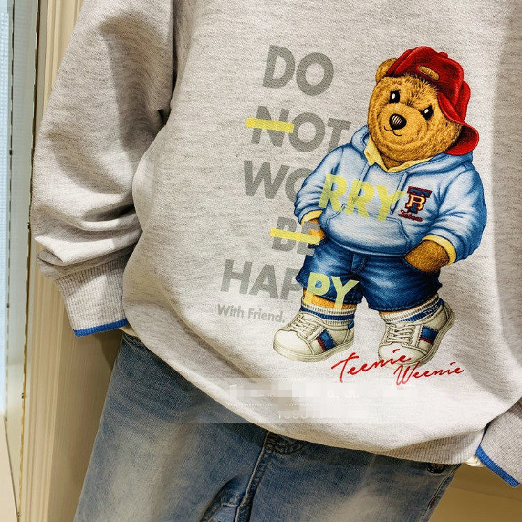 teenieweenie小熊男童毛圈卫春秋新款中大洋气圆领卫衣