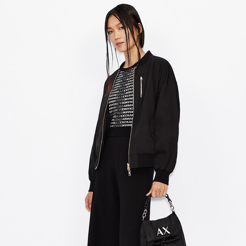 armaniexchange阿玛尼ax女装外套双面穿女夹克6hyb06ynkkz短外套