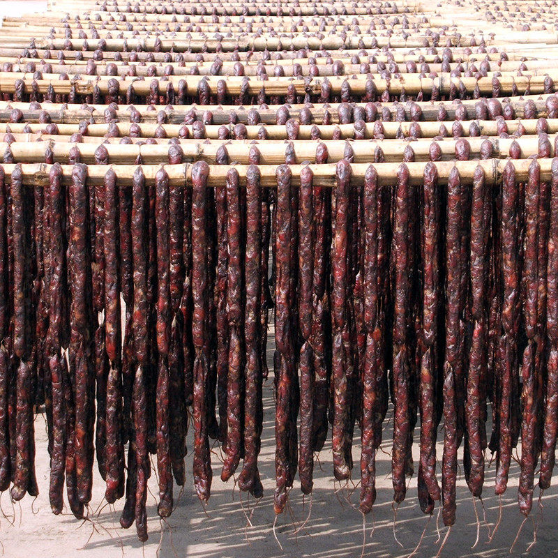 玉顺斋莱芜香肠150g 3袋山东特产风干熟腊肠即食黑猪肉肠 包邮 - 爱购