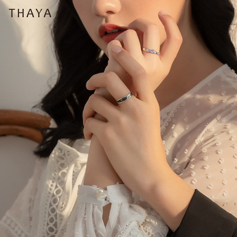 沐光独角兽戒指情侣一对纯银日韩简约学生送礼对戒潮 - 花芽旗舰店