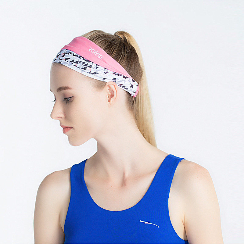 佐纳宽边运动头带女男吸汗跑步健身房发带防滑瑜伽头戴止汗头巾