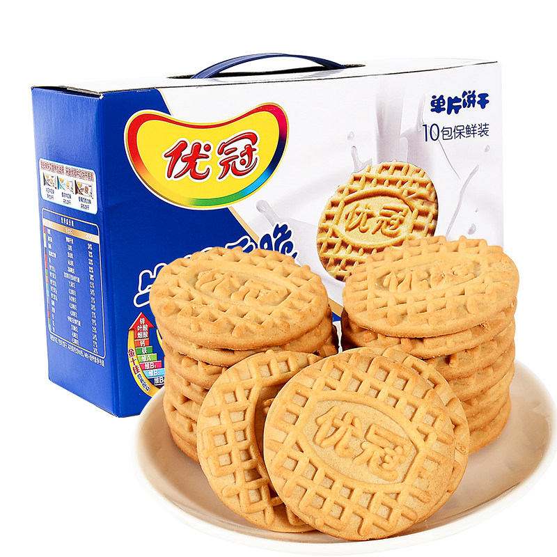 牛奶饼干亿滋达能优冠香脆1000g整箱酥性送礼酥性饼干