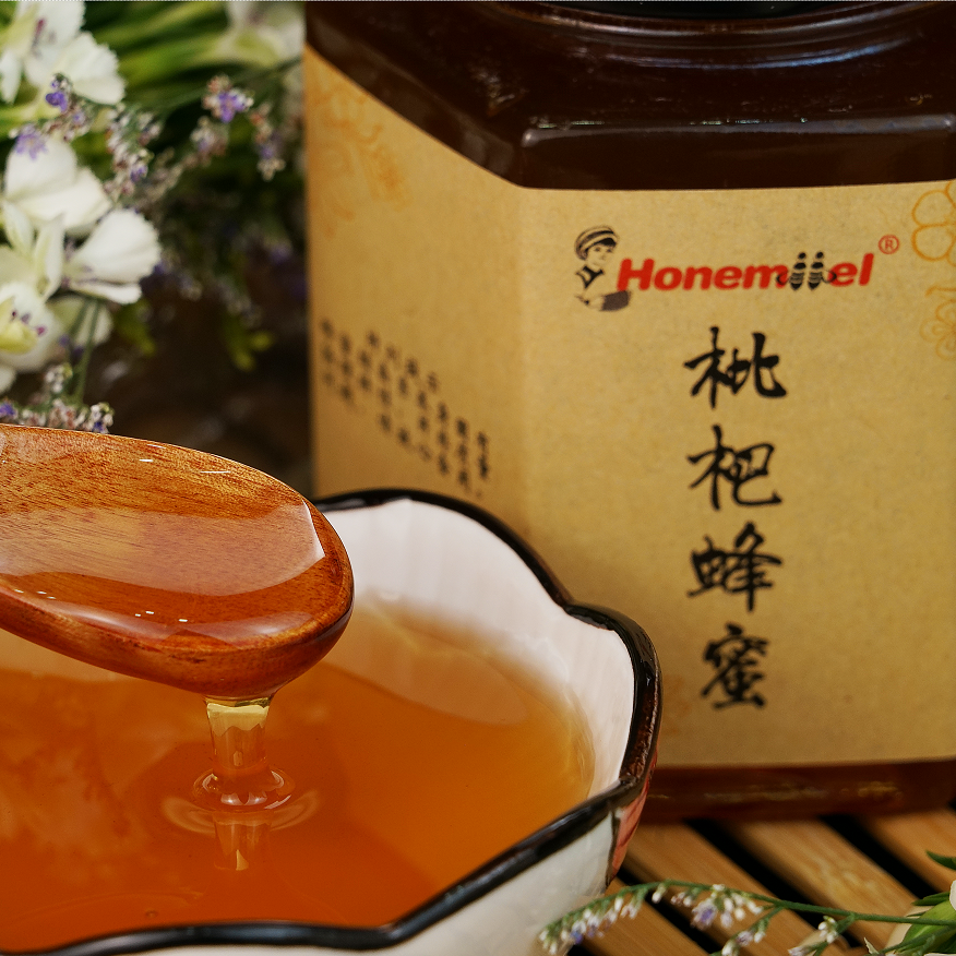 我家小蜜枇杷蜜纯天然真蜂蜜自然成熟无添加深色蜜拉丝高粘稠度