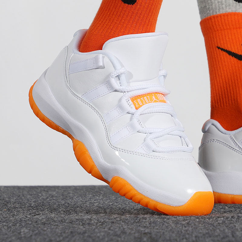 nike耐克官网旗舰aj11白橙篮球鞋夏季新款男鞋篮球鞋