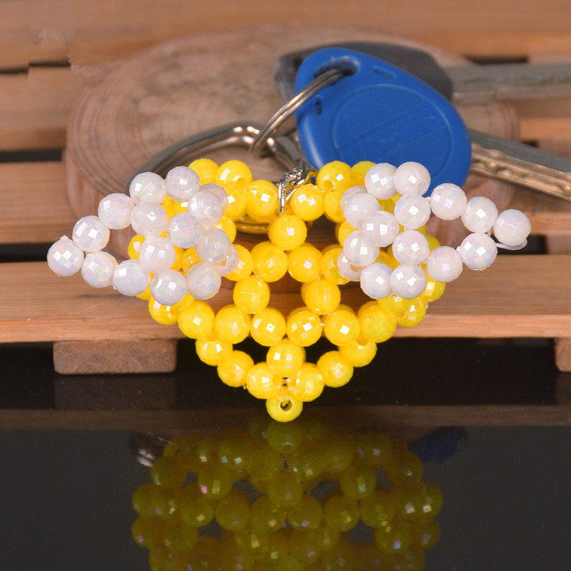 串珠钥匙扣爱心天使成品汽车包包挂件景点地摊夜市挂饰