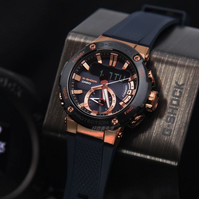 卡西欧g-shock钢铁之心太阳能蓝牙石英表gst-b200-1a d b x-1a2