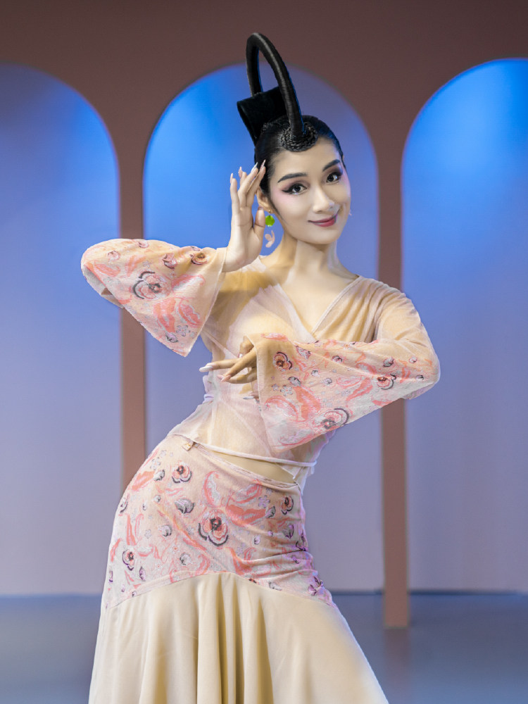 诗意原版王诗意纱裙纱衣古典花朵飘逸练习国风古典舞服