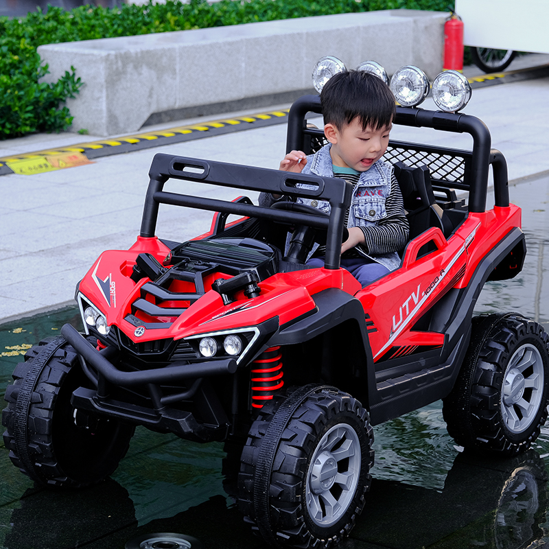 儿童电动车四驱越野车可坐双人宝宝玩具汽车遥控儿童电动车