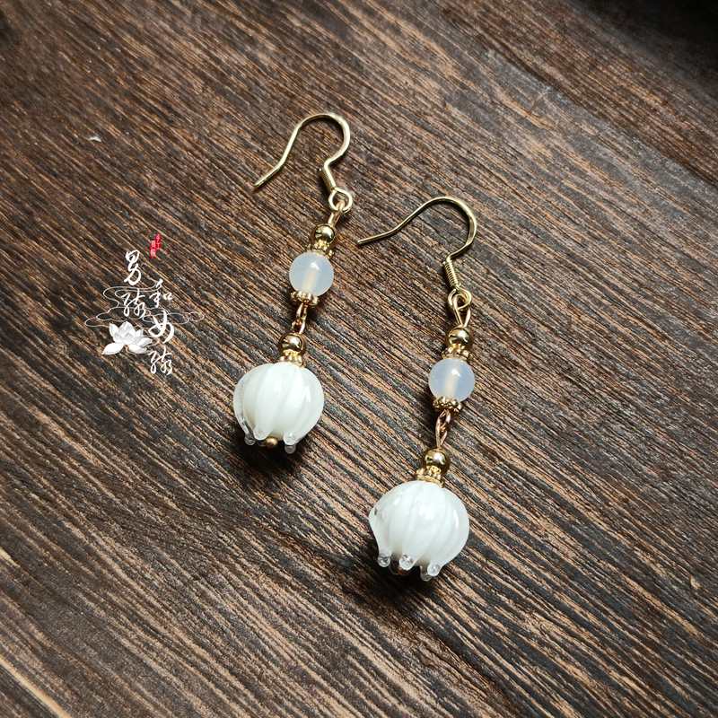 耳环原创汉服古典步摇古装气质精致叮琳可换耳环