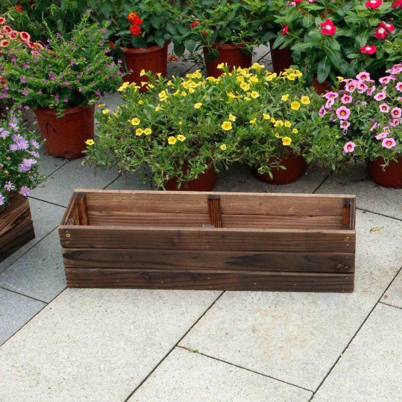 防腐木花箱阳台长方形花盆花槽木质种菜箱菜盆种植箱深碳化￥31.47元