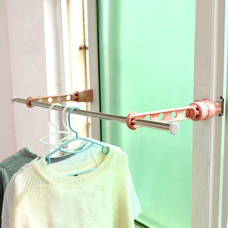 阳台晾衣神器窗外晾衣架旅行便携高层室外伸缩小型晒衣架