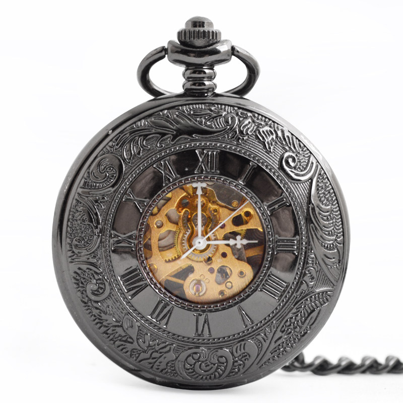 怀表复古怀旧金色罗马数字数字机机械陀表男女士怀表